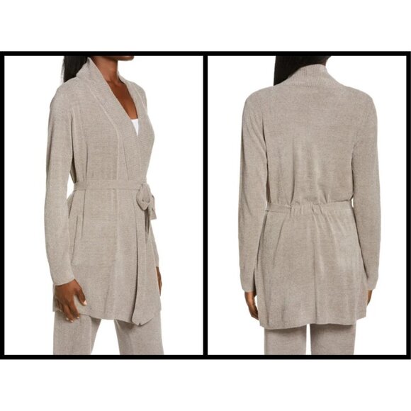 💕BAREFOOT DREAMS💕 CozyChic Drape Rib Cardigan Ultra Lite Beach Rock XL - Picture 2 of 15